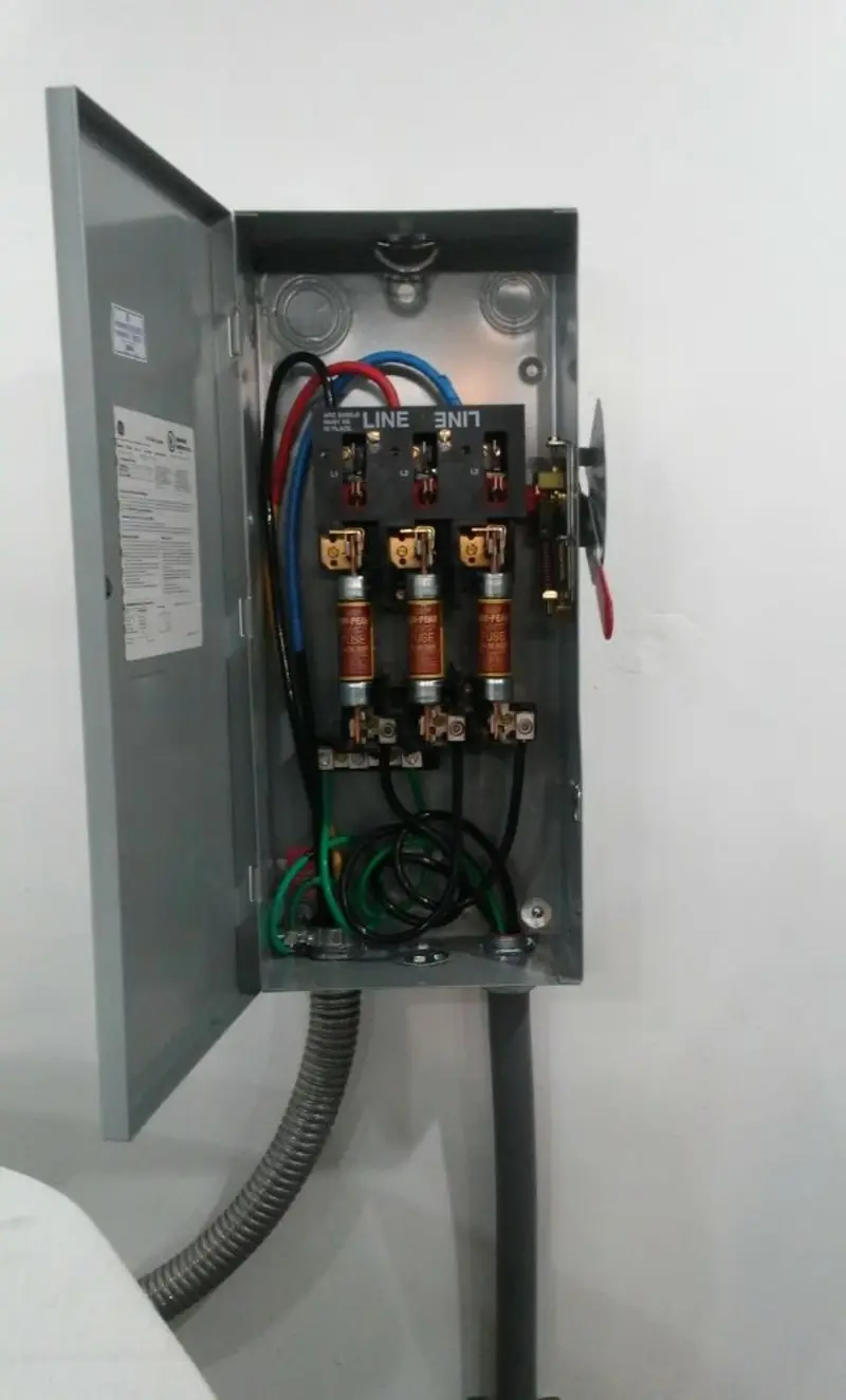 Three-phase disconnect switch installed for Electrical Wiring & Rewiring in Genesee